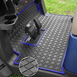 Club Car Precedent Floor Mat, Upgraded Non-Slip Full Coverage Liner Golf Cart Floor Mat with 8mm Rubber Replacement Fits Precedent 2004-2023 / Onward & Tempo 2017-2023 / Villager & V4L 2019-2023 Blue