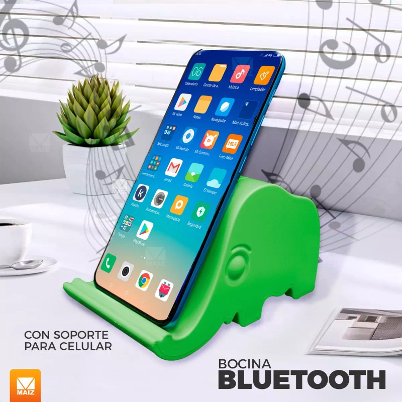 Maíz Bocina Bluetooth Inalambrica Usb Soporte Celular Elefante