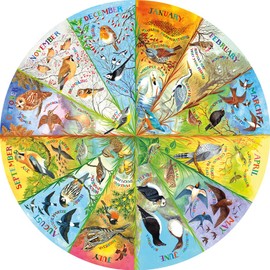 Gibsons | RSPB Birds of the Year 500 Piece Circular Jigsaw Puzzle Nature Seasons Birds Colourful Sustainable Jigsaw Puzzle for Adults Teens Premium 100% Recycled Board Great Gift Gibsons Games