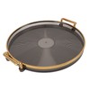 Round Tray with Gold Handle Elegant Multi Functional Golden Rim