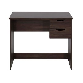 wOod-it Home Office Computer Desk, 35.4" Study Writing Table, with 2 Storage Drawers, Mid Century Modern Teen Student Table for Small Spaces, Walnut