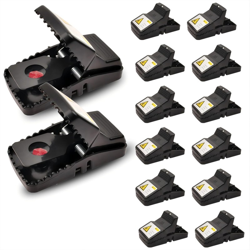 Rat Trap (12-Pack), Large Mouse Traps for Indoor and Outdoor