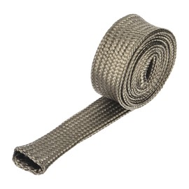 QUARKZMAN Hitzeschildhülse, 0,5" ID 3 Fuß Hitzehülse Automobil Draht Hitzeschild Kraftstoffleitung Hitzeschildhülse Hitzehülse Hitzewicklung 800 Grad für Drähte, Titanfarbe