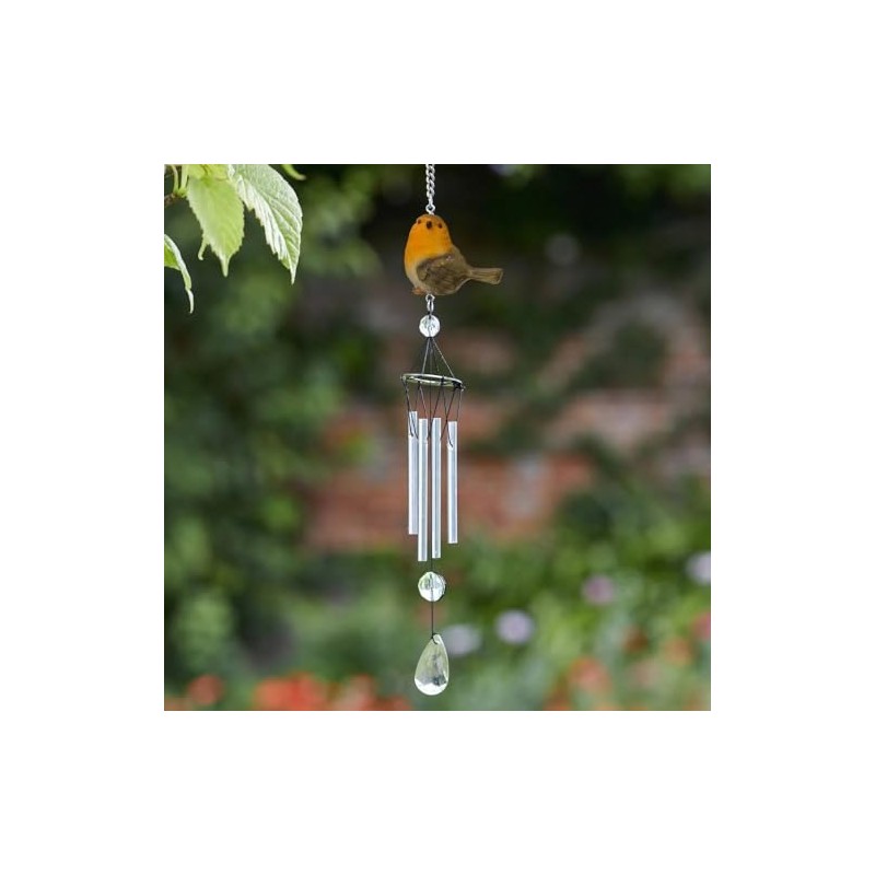 Hanging Robin Wind Chime Light by Smart Garden