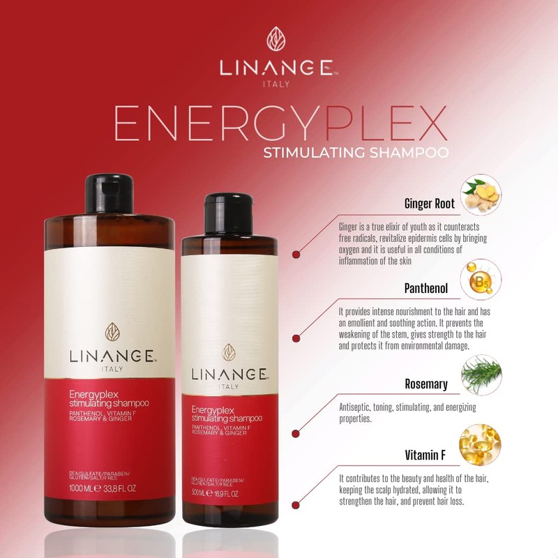 LINANGE Energyplex Shampoo - Energizing Shampoo for Weak, Brittle Hair,
