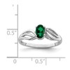 Diamond2Deal 925 Sterling Silver Created Emerald Solitaire Engagement Ring Size