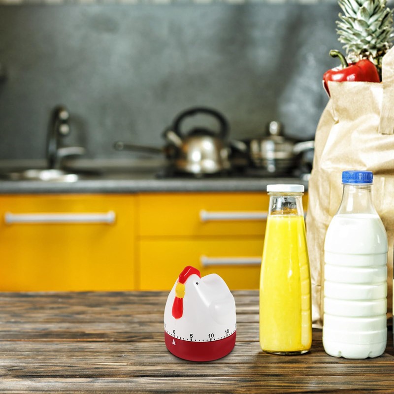 BESTonZON Kitchen Timer Cartoon Chicken Shape, Mechanical Kitchen Timer, 60