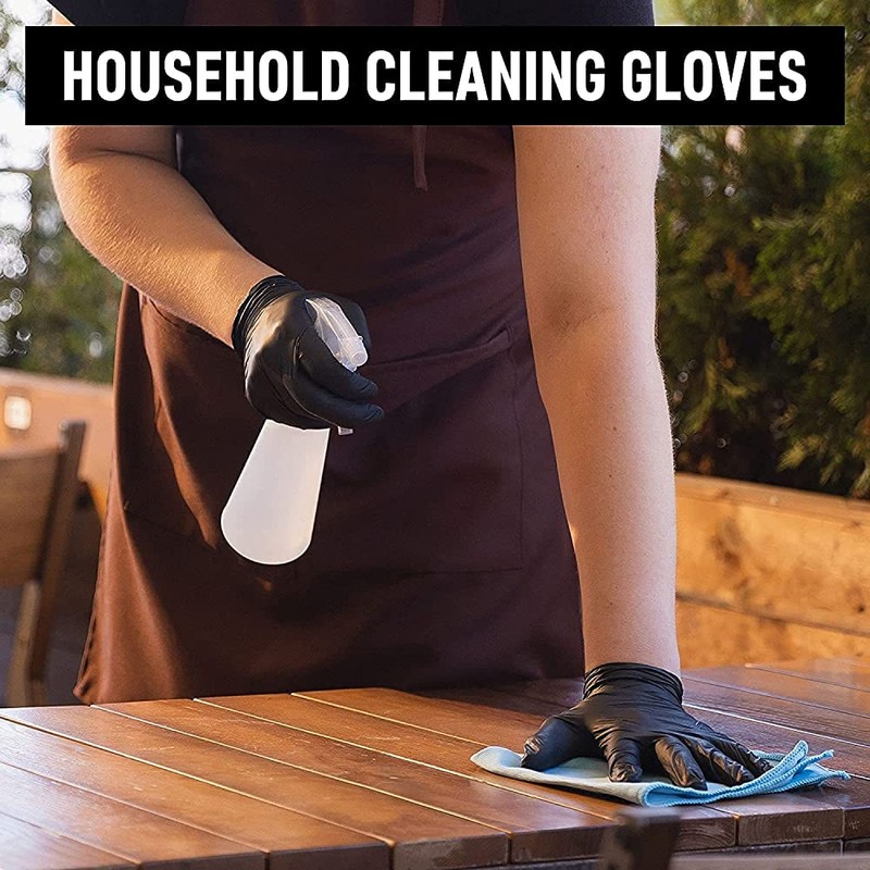 Black Nitrile Disposable Gloves - Latex Free, Powder Free, Exam