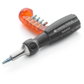 RATCHET SCREWDRIVER Bit HOLDER with MAGNET + 10 BITS Set - SWISS Made