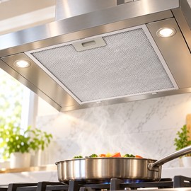 Metal Mesh Cooker Hood Filter for Kitchen Ventilation – 350 × 285 × 9 mm Silver Replacement Filter for Range Hoods