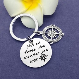 Not All Those Who Wander are Lost Keychain Inspirational Gift Inspirational Jewelry for Wanderer Traveler Graduation Gift Christmas Gift Birthday Gift Travel Gift