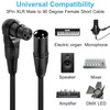 Cuifati XLR Microphone Cable with Right Angle Female to Straight