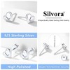 Silvora Initials W Stud Earrings for Friends, Cute Small Letter