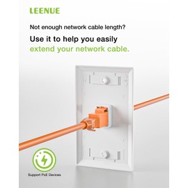 LEENUE RJ45 CAT6 Keystone Coupler UL-Listed 25-Pack, Cat6 Keystone Jacks Female to Female, RJ45 Ethernet Coupler for Wall Plate & Patch Panel, Orange