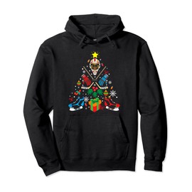 Ice Hockey Christmas Tree Funny Ugly Xmas Tshirt Boys Pullover Hoodie