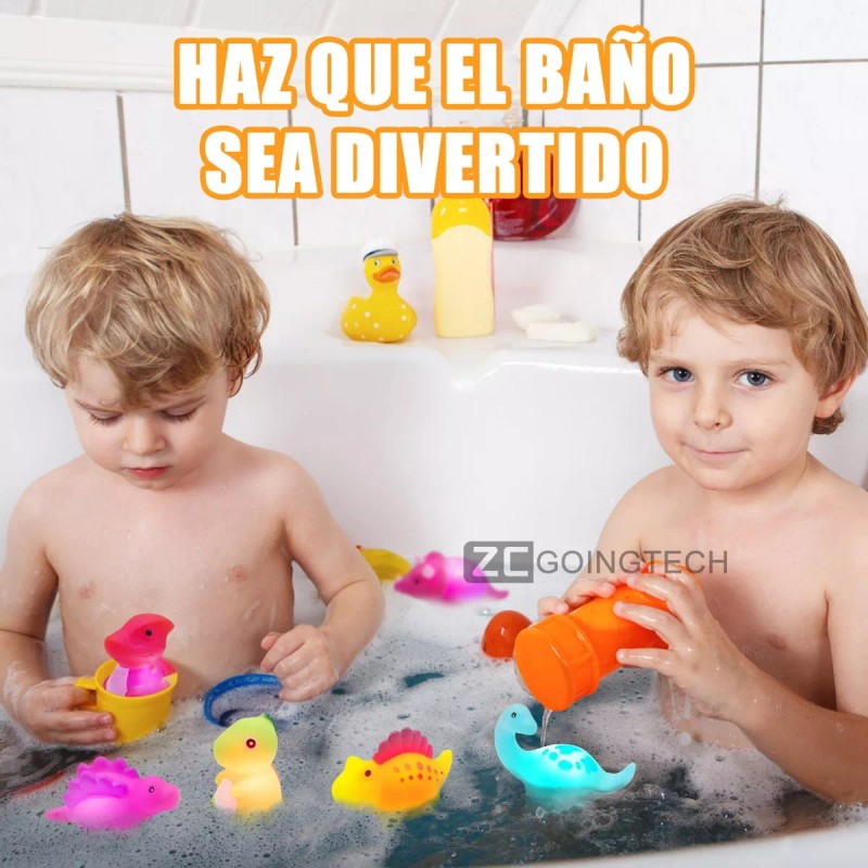 Zcgoingtech 6pzs Juguetes De Baño Bebe Dinosaurios Iluminados Con Sensor