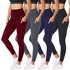 NexiEpoch 4 Pack Leggings with Pockets for Women - High