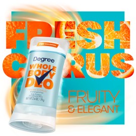 Degree Women Whole Body Deodorant Fresh Citrus Stick Aluminum Free 72H Odor Control 2.6 oz