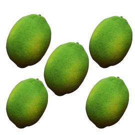 Large Size 3.5" X 2.1" Artificial Limes Lifelike Fake Green Lemon Simulation Fruits for Home Kitchen Decoration 5pcs