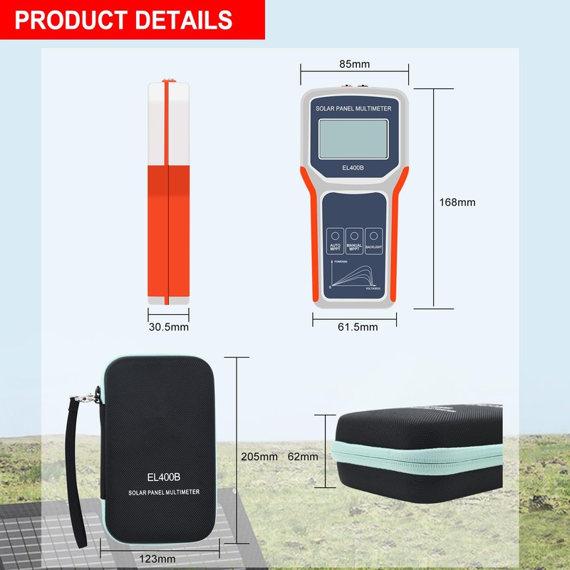 KAOLALI Digital 400W Solar Panel Smart Tester Auto/Manual MPPT Photovoltaic