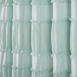 Lush Decor, Blue Nova Ruffle Shower Curtain, 72" x 72"