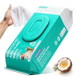 HICC Pet Toallitas Limpiadoras para Zonas Sensibles y Glndulas Anales (100 pz) - Aseo Diario de Perros y Gatos - Alivia Infecciones y Mal Olor        