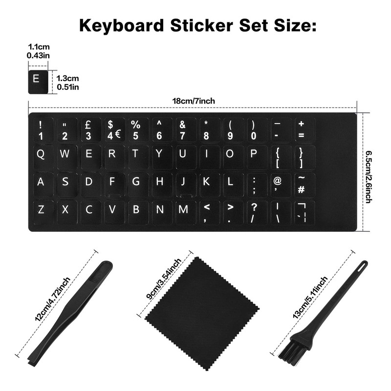 2PCS Russain Keyboard Stickers with Tweezer, Replacement Cyrillic Keyboard Letters