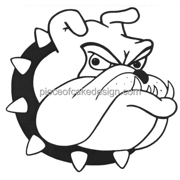 8" Round ~ Plain Bulldog Team Mascot ~ Edible Cake/Cupcake