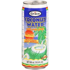 Grace Agua de Coco con Pulpa / Coconut Water with Pulp 17.5oz 8 Pack