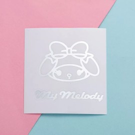 Sanrio My Melody Metal Sticker, 2 x 3 inch, perfect for water bottle, laptop, Sanrio