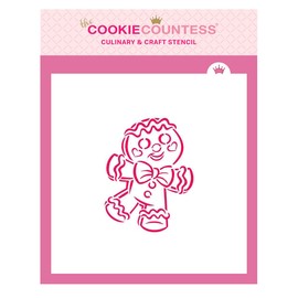 Happy Gingerbread Man PYO Stencil - Drawn by Krista