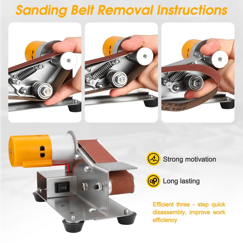 Mornajina Mini Belt Sander for Knife Making, 15 Degree Electric