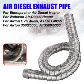 1Pack Inner Diameter 24mm Dual-layer Heater Exhaust Pipe Air Diesel Parking Heater Exhaust Hose Line For Webasto Eberspacher With Camps (Pipe Inner Diameter: 24mm(0.94in))