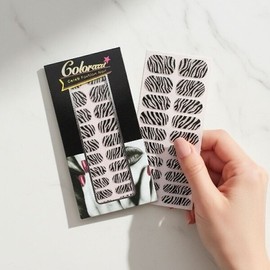 Jewel Zebra Pattern Stick-on Gel Nail Stickers DIY Nail Art Tips / 쥬얼 지브라 패턴 붙이는 젤네일 스티커 셀프 네일아트 팁