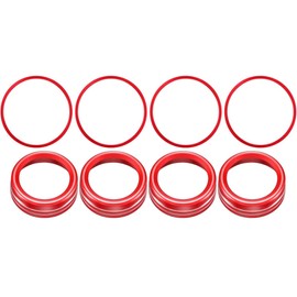 AuTK AC knob Cover Trims and AC Vent Outer Rings for Toyota Tacoma Accessories 2016-2023 Interior Air Conditioner Vent Ring Cover Trims Air Conditioner Knob Rings 8pcs-Set (Red)