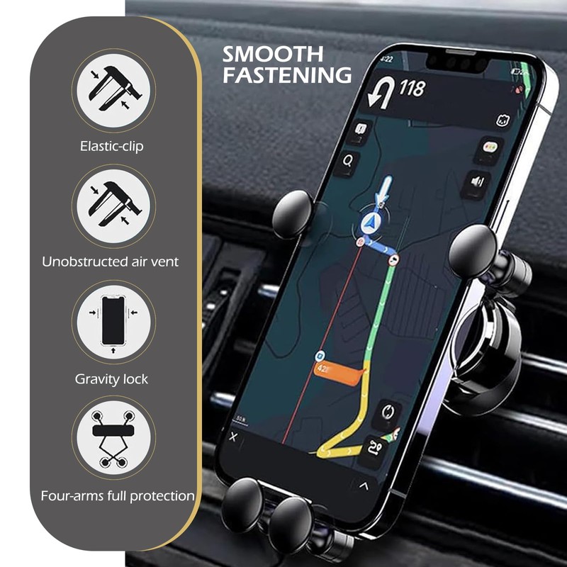 yorpyep Car Air Vent Phone Holder, Anti-Shake Adjustable Angle Navigation