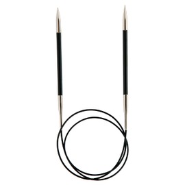 KnitPro 100 cm x 3 mm Karbonz Fixed Circular Needles, Black and Silver