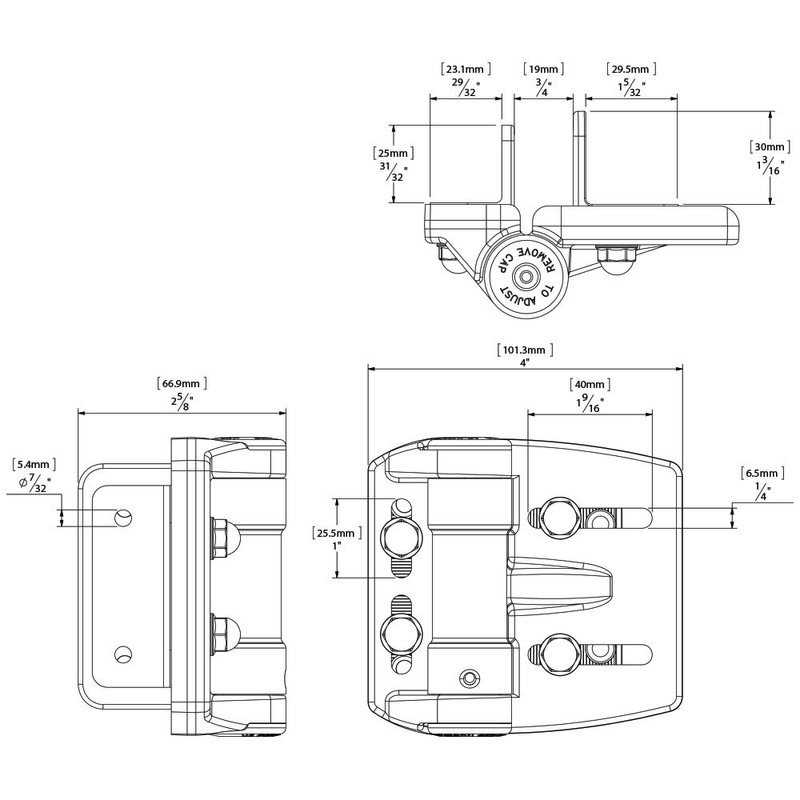 D&D Technologies TCAMA2 Multi-Adjust Regular Duty Gate Hinges, For Self