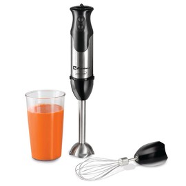 Koblenz 2-in-1 Immersion Hand Blender with 800-Watt Motor, Stainless Steel, 2 Speeds with Variable Control, Includes 20-oz Measuring Cup and Whisk, Black, BIKM-800 A
