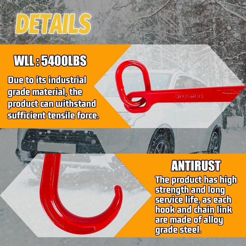 SENKEYFE 15 Inch J Hook Towing-G70 Heavy Duty Towing J