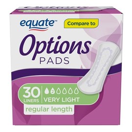 Equate Options Liners Protección de la vejiga, comparado con los forros de posición, 26 forros (paquete de 2)