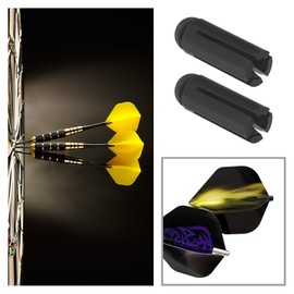 The Lord of the Tools 24Pcs 90 Degrees Dart Wing Protector Aluminium Alloy Dart Flight Protector Professional Competition Dart Accessories 3mmx8.5mm Black