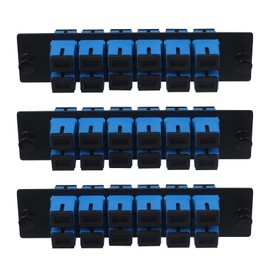 Xunsomten-3pcs 12 Fiber SC to SC UPC Singlemode Fiber Patch Panel with 12 SC/SC UPC Single Mode Fiber Coupler Adapter Connectors