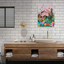 JanFebMar Paint by Numbers Adult DIY Hand Painted Oil Painting Kit with Wrinkle-Free Canvas, 4 Brushes and Acrylic Paint Frameless 40 x 50 cm Cactus