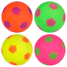 4 x jumping balls, giant football bouncy balls, 6.2 cm, bounce ball, for throwing, football children's birthday party, party bag, moon ball, lava ball, rubber ball, bouncing ball, Bam ball, flash ball