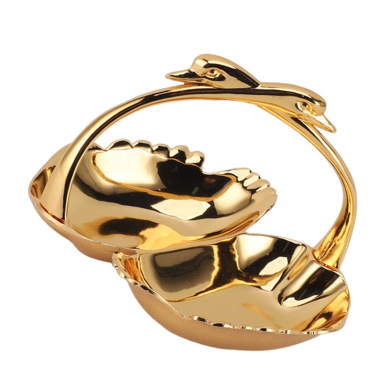 Double Fruit Plate Zinc Alloy Dual Fruit Tray Decorative Fruit