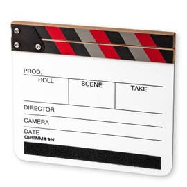 OPENMOON Clap Board Cut Action Scene Clapper Board Slate Comes with 68pcs Filter Tags on The Back (Red)