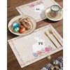 Happy Easter Day Placemats-Set of 6, Easter Rabbit Bunny Table