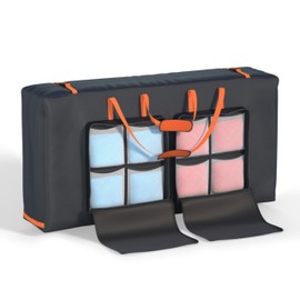 DORAHUA Cornhole Carrying Case Fits 4' x 2' Regulated Size Board, Heavy Duty 600D Oxford Fabric Waterproof and Dustproof Cornhole Boards Bag，4 Large Pockets for Cornhole Outdoor Play, Only Bag.