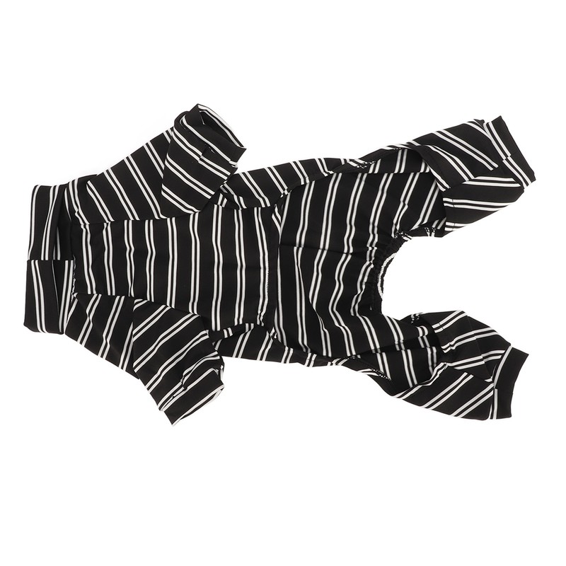 Dog Striped Pajamas Classic Black White Stripe Lightweight Full Coverage